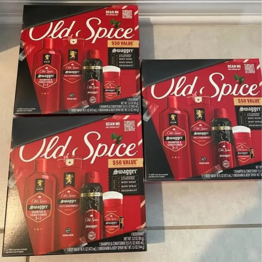 3 gift boxes old spice bundle body spray,deodorant